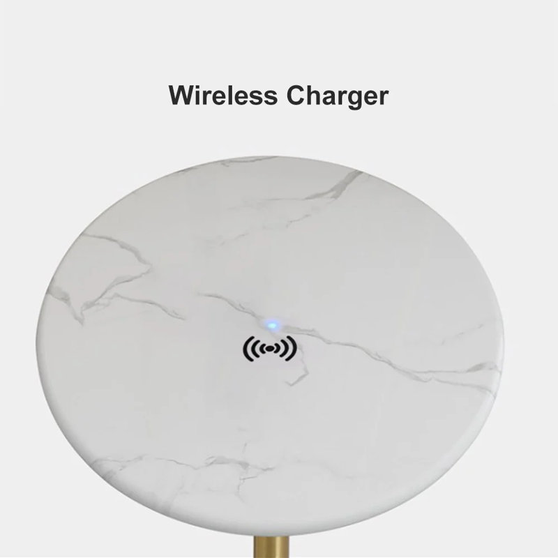 70.1'' White Tray Table Floor Lamp with USB