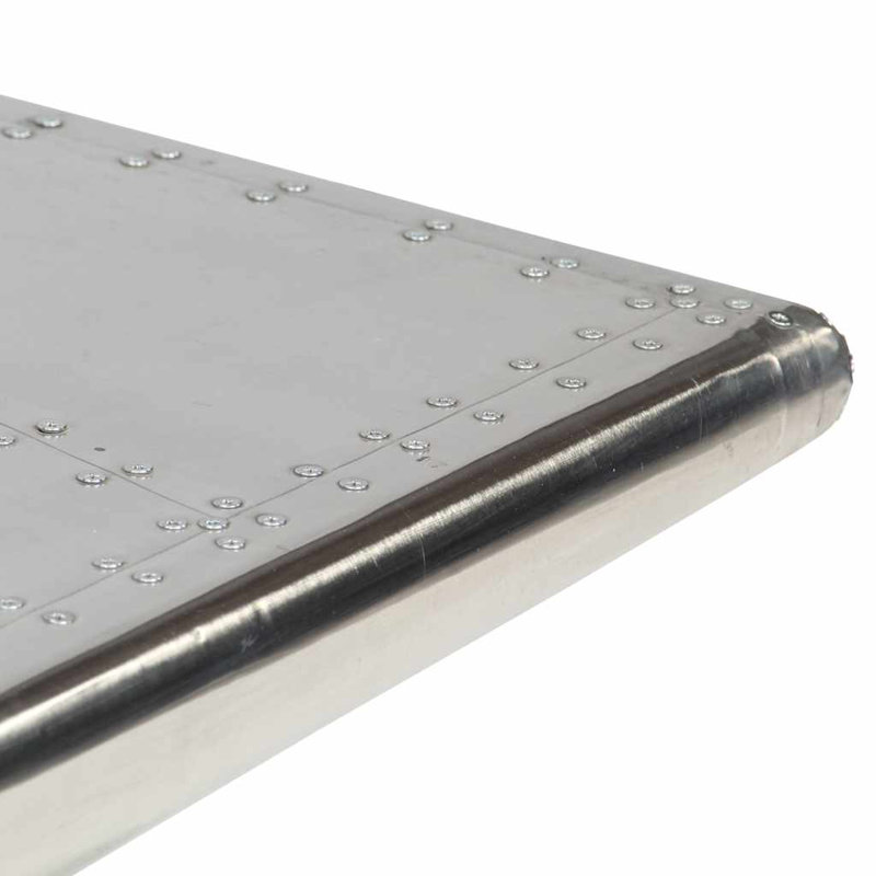 Hungerford vidaXL Coffee Table, Vintage Aviator Center Table, Polished Aluminum, 37.4''x21.7''x13.8''