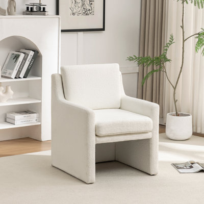Chaise d'appoint entièrement rembourrée Serena - Boucle performance crème
