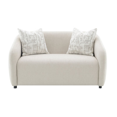 Causeuse en lin beige avec 3 coussins