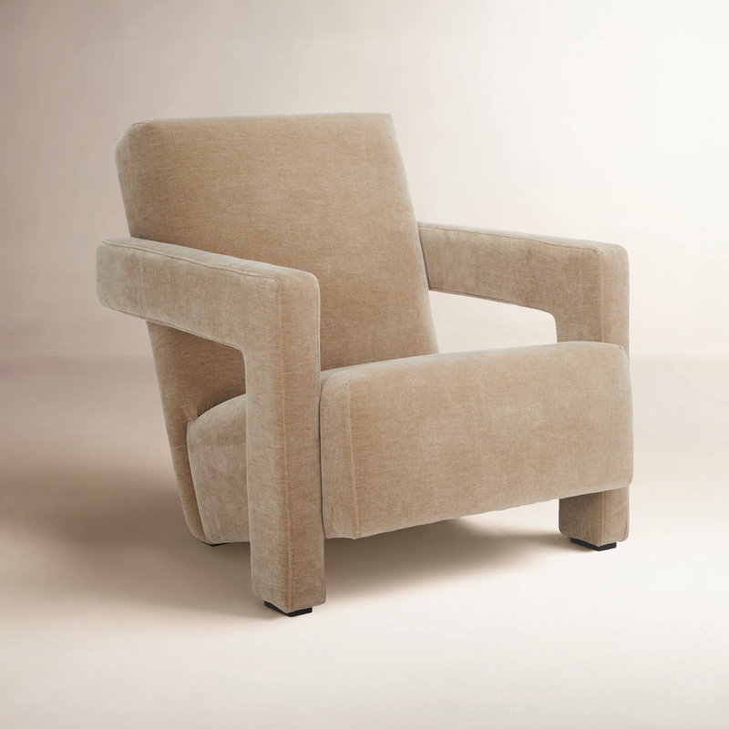  Olsen Modern Accent Chair, Light Brown Velvet