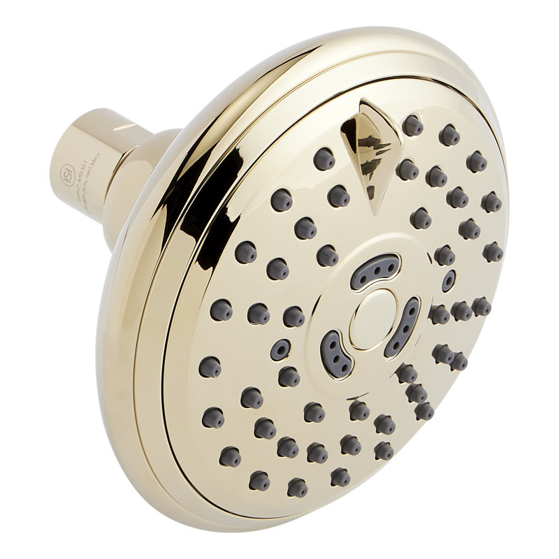 FundamentALL 4-1/2" Round Multifunction 1.75 GPM Shower Head, Aged Brass