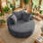 Boneless 55"Round Couch Boneless Round Chaise Foam Couch for Small Spaces, with Pillows for Living Room, Bedroom, Apartment No Assembly Required-1352870963