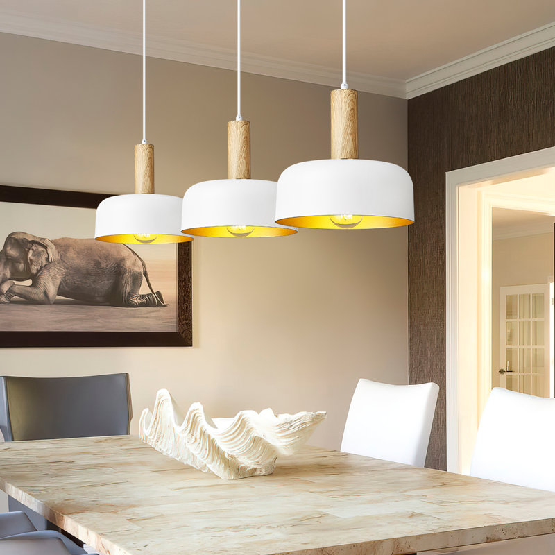 Luminaire suspendu simple à 1 lumière Laytin, Blanc