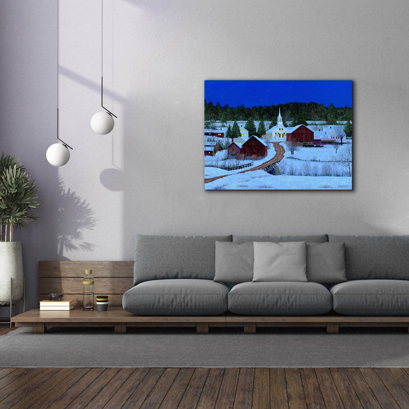  «Village» par Michael Fratrich, art mural sur toile, 54 po x 40 po, H 40 po x l 54 po