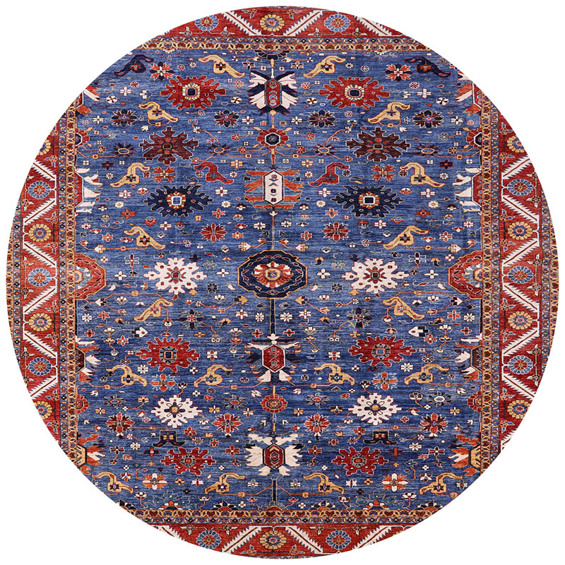 Tapis oriental rouge / bleu / beige Hardtner, Rond 8 pi