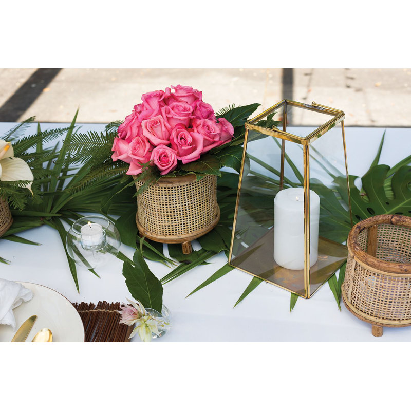 Metal Table Top Lantern, 11.25" H x 6.75" W x 6.75" D