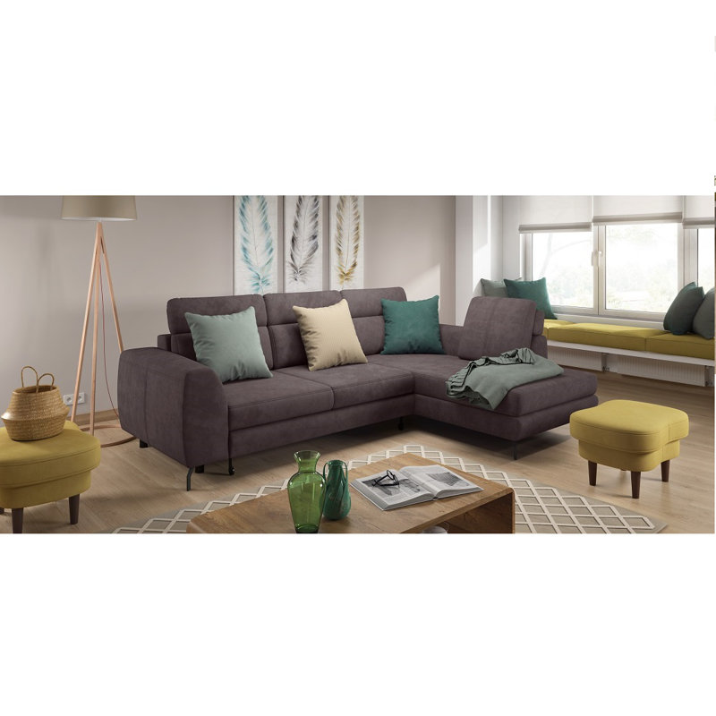 Dylon 5 Seater Sofa Bed, Grey, Right Hand Facing