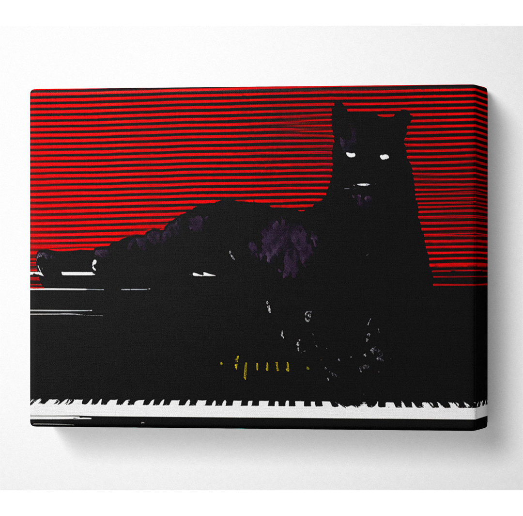 Black Panther Piano - Kunstdrucke auf Leinwand - Wrapped Canvas