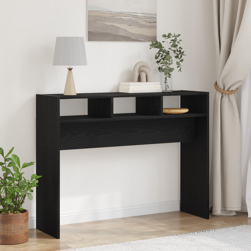Goar Console Table Engineered Wood Accent Couch End Side Table, 105 cm, Black Oak