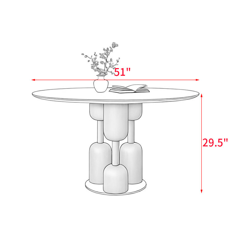 Kiristen American style solid wood dining table, 29.5"H x 51"L x 51"W