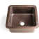 Pure Copper Hand Hammered Glasgow Dual Mount Single Bowl Bar Prep Sink 12" 