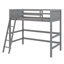 Lit mezzanine simple en bois avec échelle intégrée-554359965