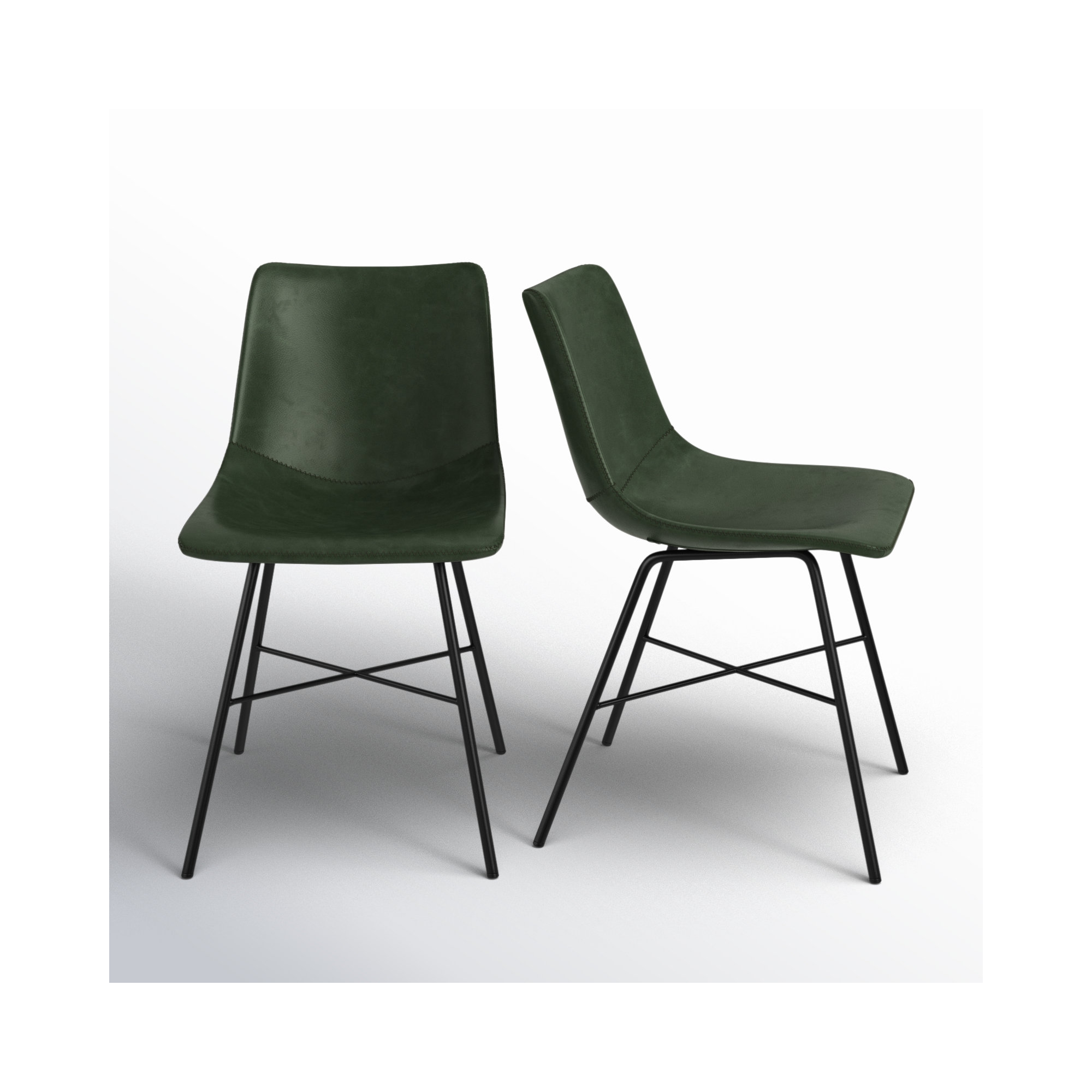 Bela Leather Dining Chair, Ivy Green Performance Faux Leather