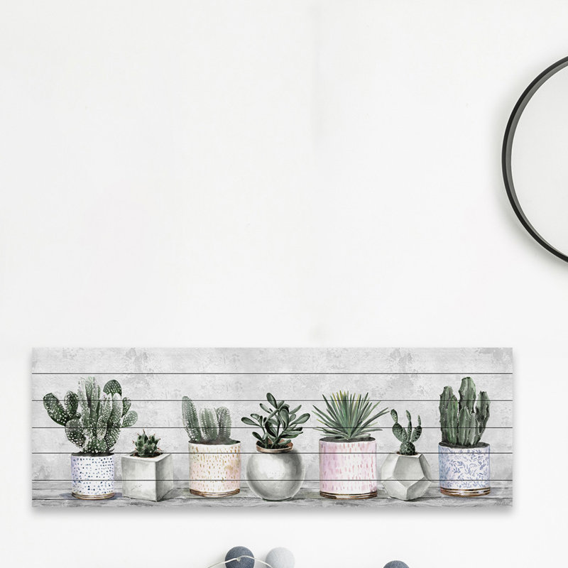 Impression encadrée « indoor succulents », H 15 po x l 45 po x P 1,5 po