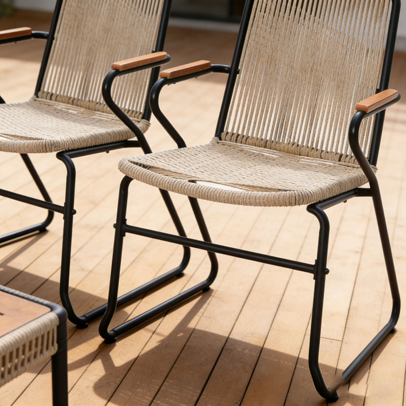 Chaise d'extérieur en rotin, Brun pâle