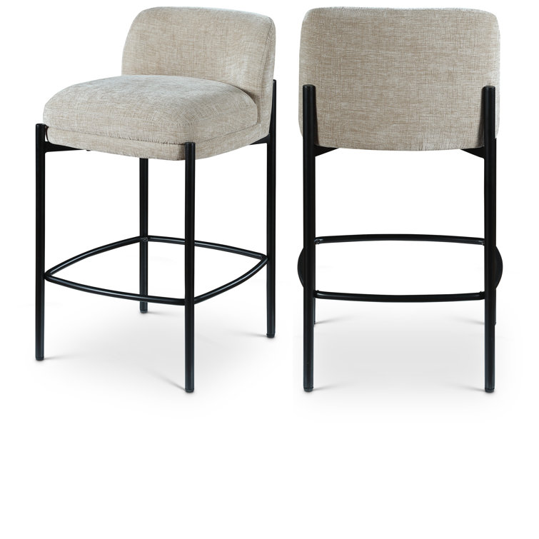 Brixen Upholstered Counter Stool with Metal Frame
