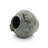 Vintage Blue Brown Glazed Amphora Vase with Handles, Rustic Textured Decorative Vase, 11" Round-2034662718