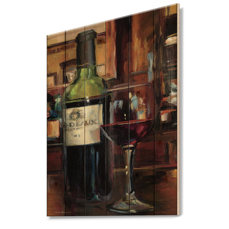 A Reflection of Wine Bottle I - Sans cadre, reproduction d'art sur bois, H 20 po x l 12 po x p 1 po