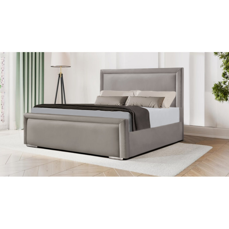 Cihat Upholstered Bed, Single (3'), Silver