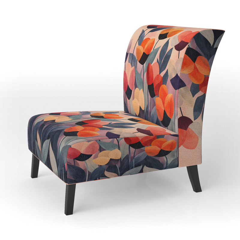 Chaise rembourrée Tulips, Pantoufle sans accoudoirs