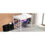 Lit de jeu double pleine grandeur avec bureau en mezzanine en métal et bureau à DEL, blanc, fonctionnel, bureau sécuritaire, cadre solide, rangement pratique