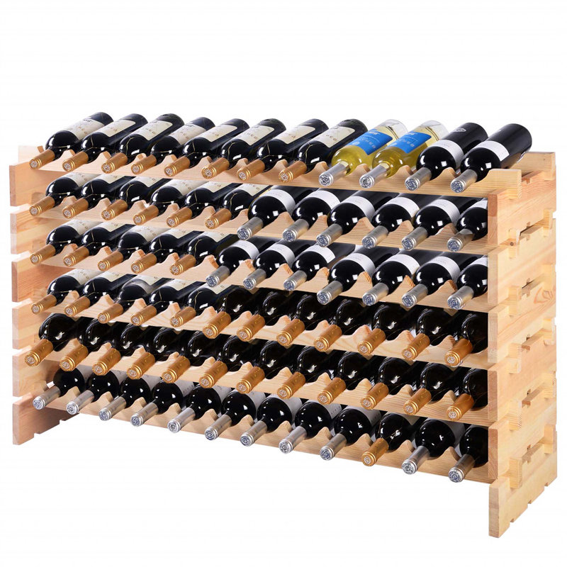Whitinsville Solid Wood Wine Bottle Rack Brown