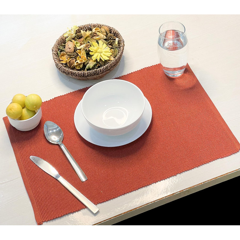 Cotton Rectangle Placemat, Rust