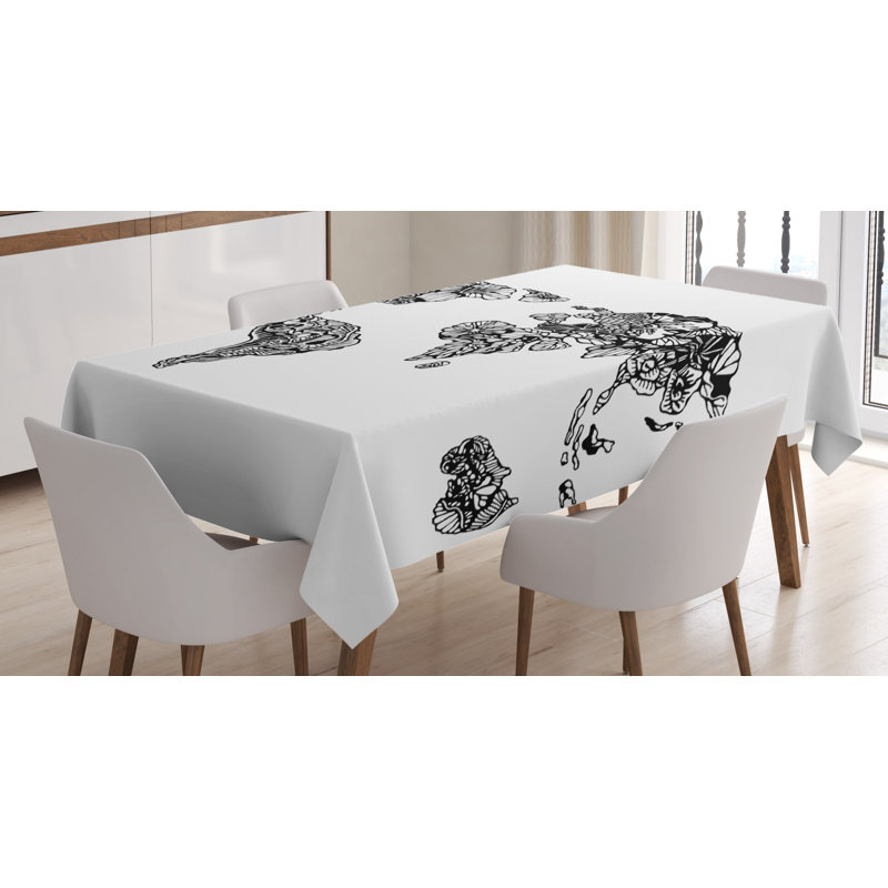 World Map Tablecloth, 70" x 52"