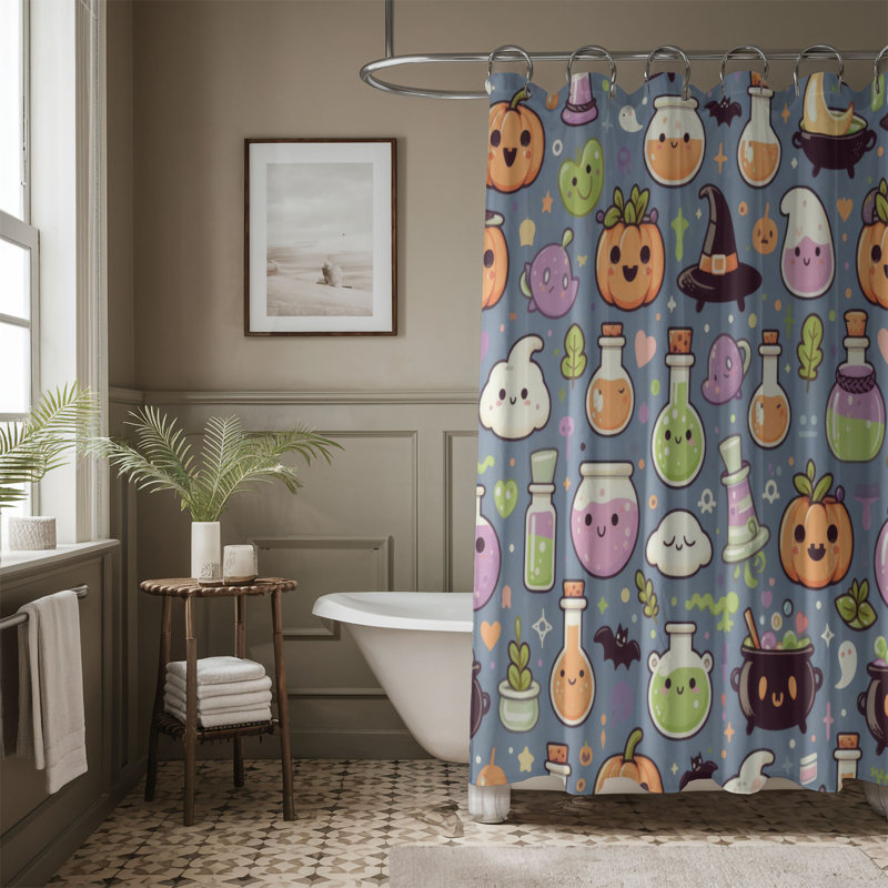 Haunted Night - Rideau de douche standard 1 pièce, H 74 po x l 71 po