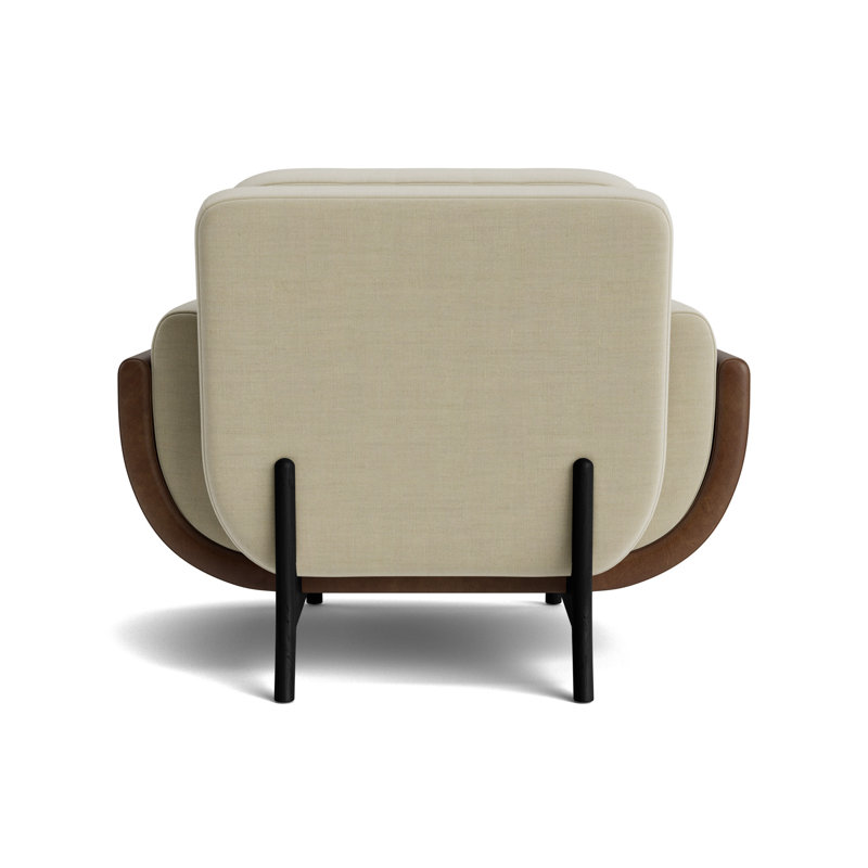 Regatta Chair, Performance Linen - Flax/Bedford - Tobacco, Black