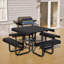Steel Patio Dining Set Table,