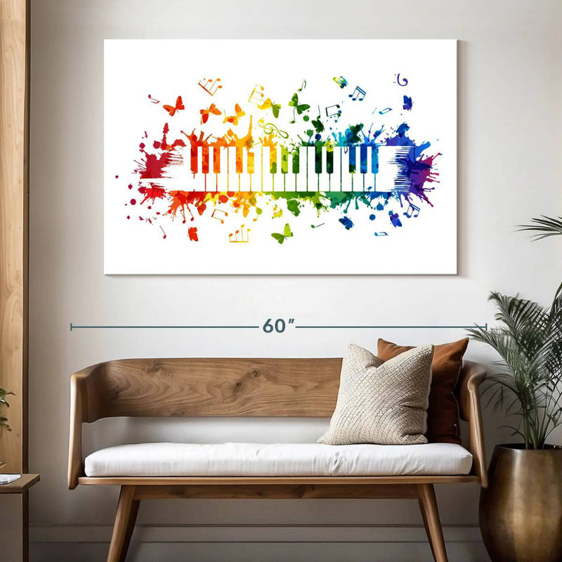Abarca Rainbow Piano Keyboard, 34" H x 51" W