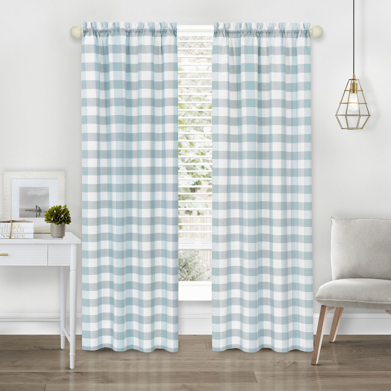 Antheia Semi Sheer Curtain Single Panel, 42" W x 84" L, Ice Blue