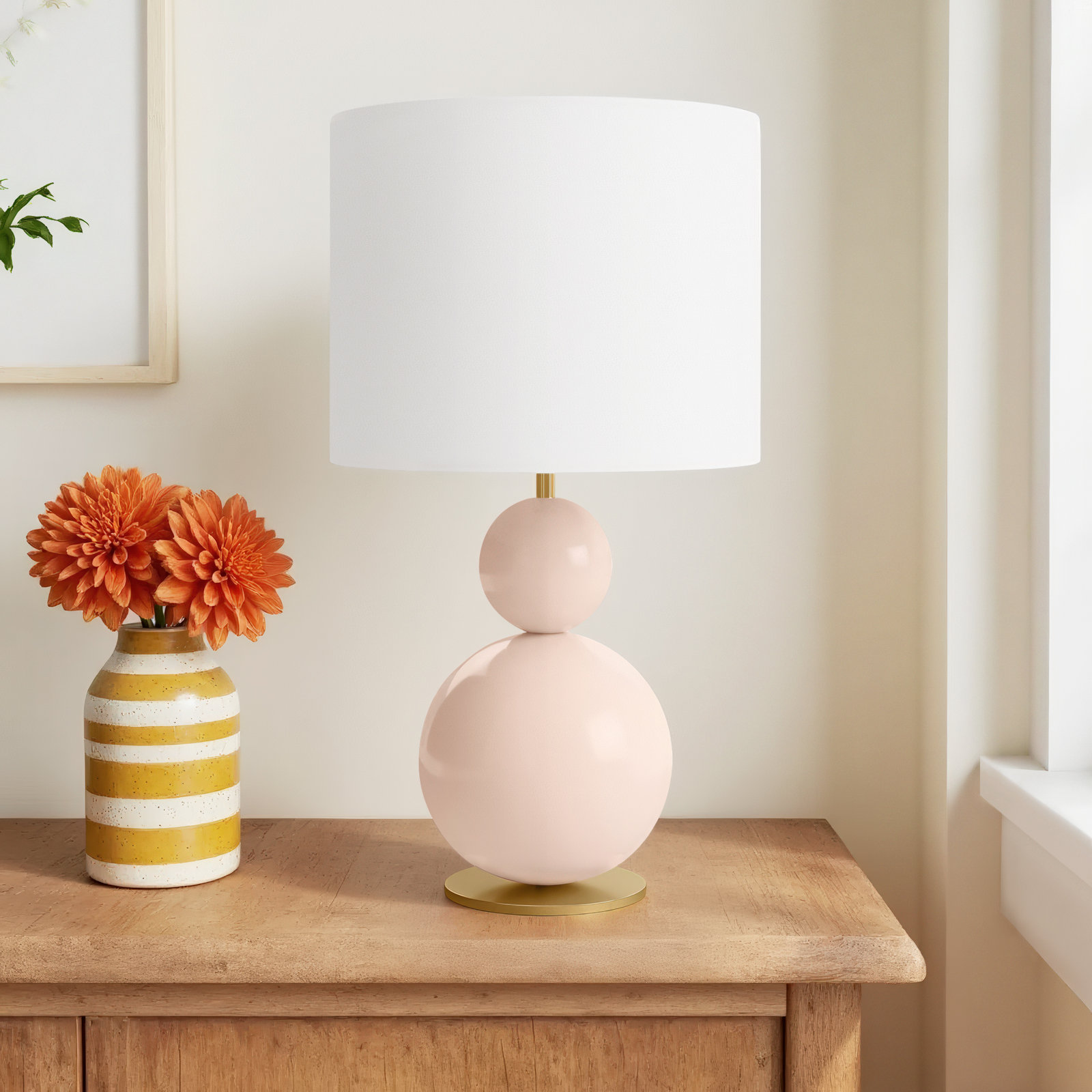 Anthony Metal Table Lamp, Blush