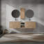 Meuble-lavabo mural 72 po avec lavabo et armoire latérale, portes à fermeture douce, armoire combinée (emballage KD)