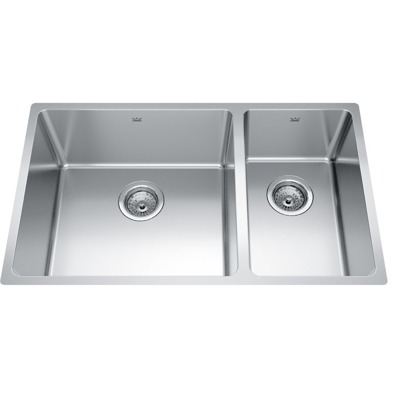 Brookmore 30.5'' L Double Bowl Stainless Steel Kitchen Sink