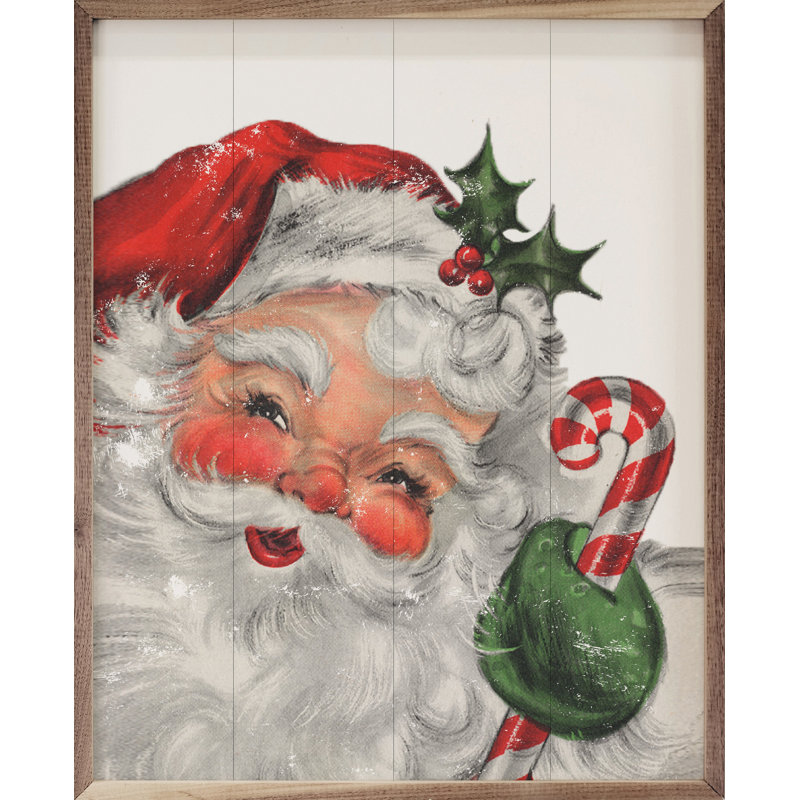 Père Noël avec canne en bonbon, H 20 po x l 16 po