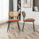 Sirine Linen Modern Side Chair with Rattan Back