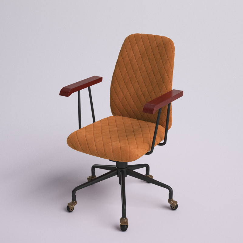 The Twillery Co.® Tressler Velvet Task Chair, Orange