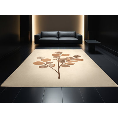 Tapis moelleux moelleux et moelleux à motif abstrait moderne et contemporain de Noël de l'Action de grâce - reliure beige