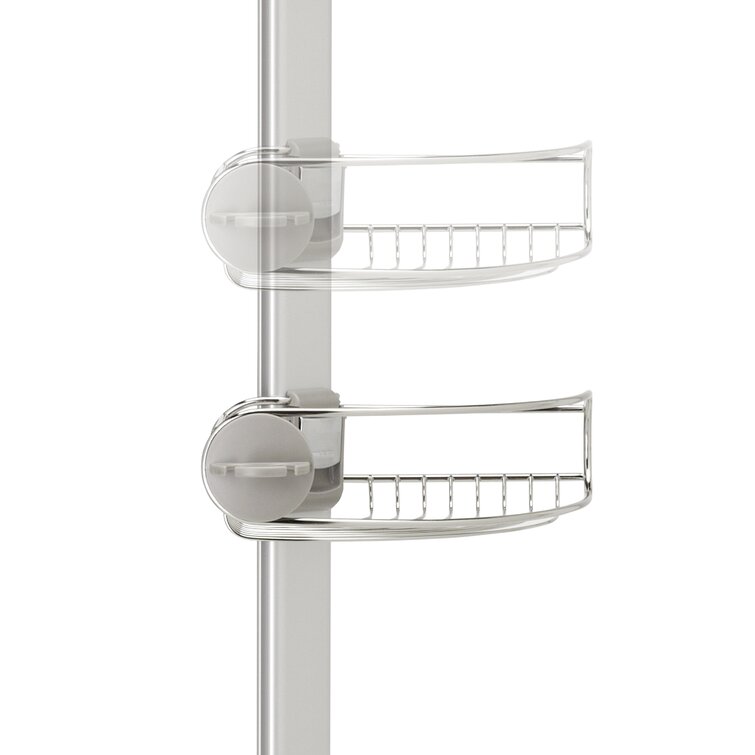 Simplehuman 8' Tension Shower Caddy, Stainless Steel and Anodized