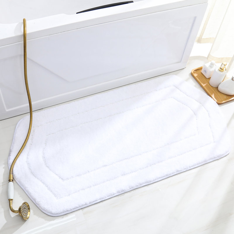 Tapis pour salle de bain Shilynn, Blanc, L 24 po x L 48 po