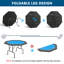 Table de poker octogonale pliable, table de 8 joueurs de Texas Holdem Blackjack, bleu, pieds en acier et porte-gobelets profonds, table de jeu de casino pour la maison et les fêtes-134483027
