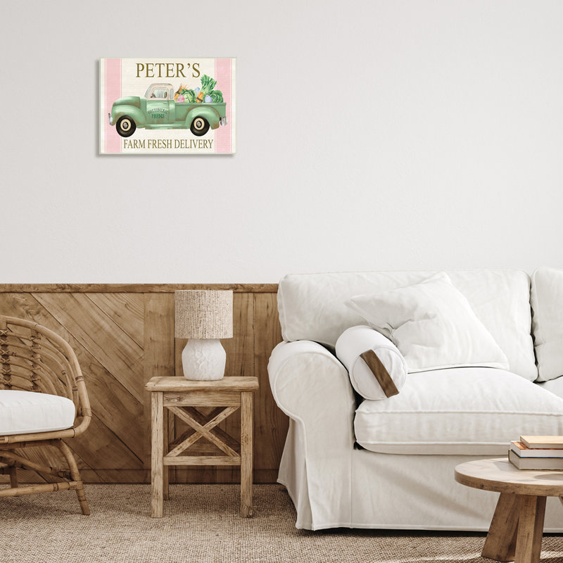 «Farm Fresh Livraison Sign», par Rust Art, Plaque murale, H 13 po x l 19 po x P 0,5 po