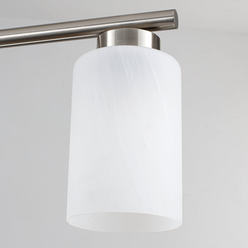 Luminaire suspendu pour îlot de cuisine à 4 lumières de 35,43 po Delvin Delmo, Nickel