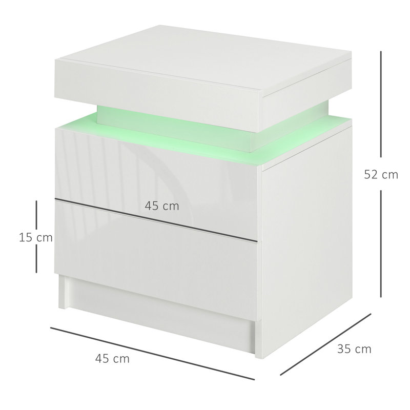 Arzelia 45cm W Manufactured Wood Bedside Table