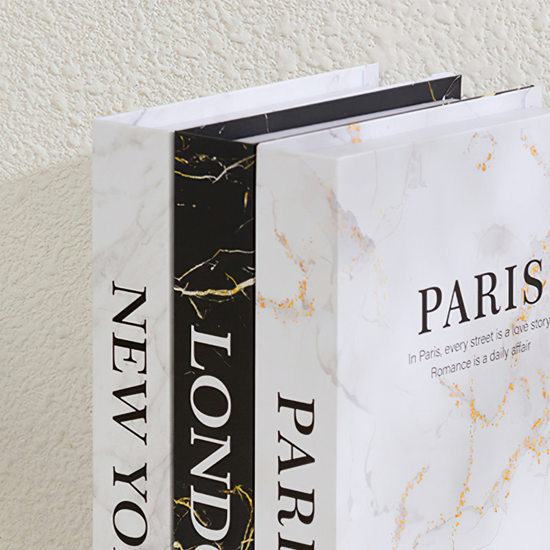 Ensemble de 3 faux livres décoratifs simples