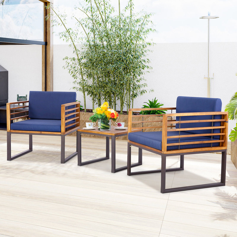 Ensemble de conversation de patio pour 2 personnes avec coussins Brennox