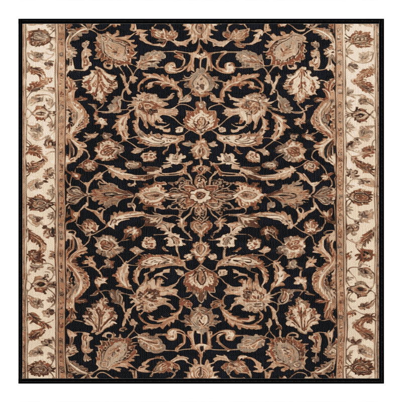 Tapis brun lavable à la machine, Carré 3 pi